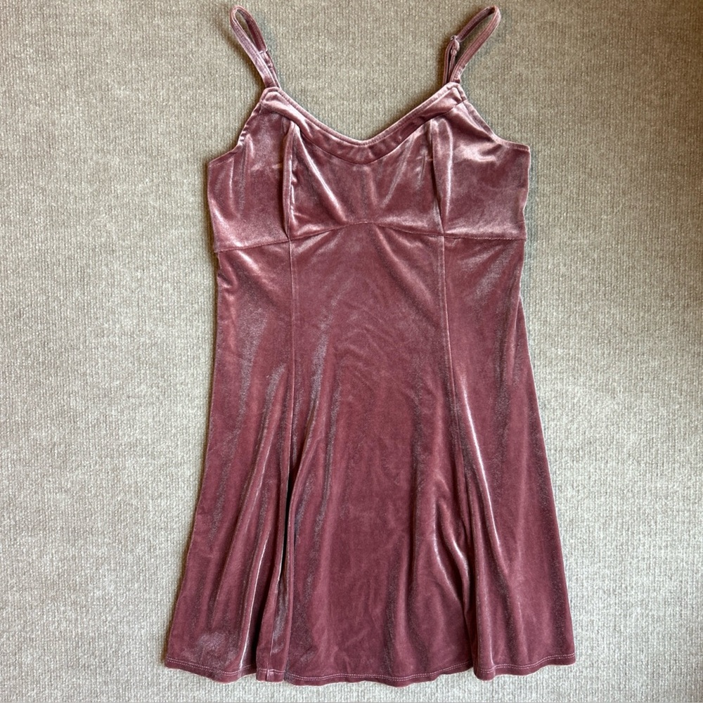 HOLLISTER Pink Y2K Velvet Sleeveless Bodycon Mini Dress Women’s Sz Small